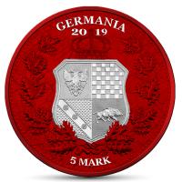 Germania Mint - 5 Mark Britannia & Germania 2019 - 1 Oz Silber Space Red
