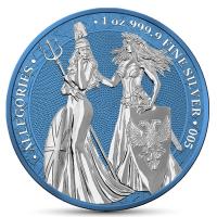 Germania Mint - 5 Mark Britannia & Germania 2019 - 1 Oz Silber Space Blue