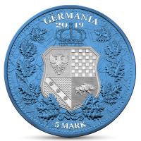 Germania Mint - 5 Mark Britannia & Germania 2019 - 1 Oz Silber Space Blue