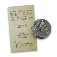 Niue - 2 NZD Bibelserie Werfe als erste den Stein 2019 - 2 Oz Silber