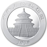 China 10 Yuan Panda 2020 30g Silber Rckseite