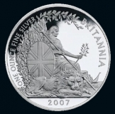 Großbritannien 2 GBP Britannia 2007 1 Oz Silber