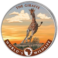 Kongo - 20 Francs Worlds Wildlife Giraffe 2019 - 1 Oz Silber Color