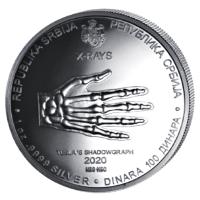 Serbien - 100 Dinara Nikola Tesla X-Ray 2020 - 1 Oz Silber