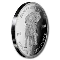 Tschad - 5000 Francs Mandala Elefant 2019 - 1 Oz Silber