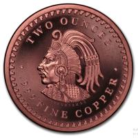 USA Aztekenkalender 2 Oz Kupfer Rückseite