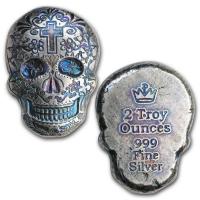 USA - Skull Day of the Dead Cross - 2 Oz Silber