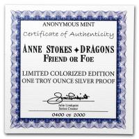 USA - Anne Stokes Dragons: Friend or Foe - 1 Oz Silber PP Color