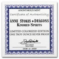 USA - Anne Stokes Dragons: Kindred Spirits - 1 Oz Silber PP Color