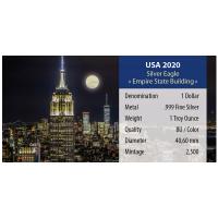 USA - 1 USD Silver Eagle Landmarks: Empire State Building - 1 Oz Silber Color