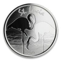St. Lucia - 2 Dollar EC8II Flamingo 2019 - 1 Oz Silber