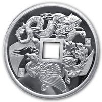 China - Dragon & Phnix Cash Coin - 1 Oz Silber PP