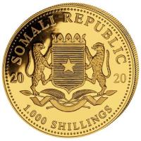 Somalia - 1000 Shillings Elefant 2020 - 1 Oz Gold Privy Maus