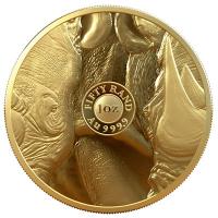 Sdafrika - 50 Rand Big Five Rhino 2020 - 1 Oz Gold PP