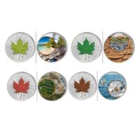 Kanada - 20 CAD Maple Leaf 4 Jahreszeiten 2020 - 4*1 Oz Silber Satz Color