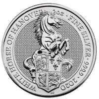 Grobritannien 5 GBP Queens Beasts White Horse 2020 2 Oz Silber