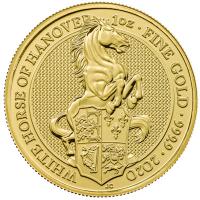 Grobritannien - 100 GBP Queens Beasts White Horse 2020 - 1 Oz Gold