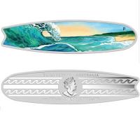 Australien - 2 AUD Surfbrett Surfboard 2020 - 2 Oz Silber Color