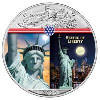 USA - 1 USD Silver Eagle Landmarks: Freiheitsstatue - 1 Oz Silber Color