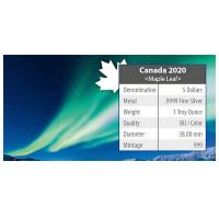 Kanada - 5 CAD Maple Leaf Polarlichter 4: Banff National Park - 1 Oz Silber Color
