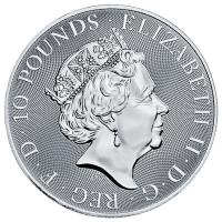 Grobritannien 10 GBP Queens Beasts Yale of Beaufort 2020 10 Oz Silber Rckseite