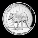 Australien - 1 AUD Knguruh 2011 - 1 Oz Silber HighRelief