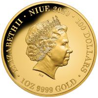 Niue - 100 Dollar Deadly & Dangerous Tarantel 2020 - 1 Oz Gold PP
