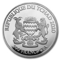 Tschad 500 Francs Celtic Animals Horse Pferd 2020 1 Oz Silber Rückseite