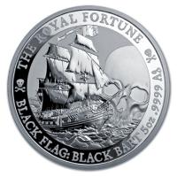 Tuvalu - 5 TVD Black Flag The Royal Fortune 2020 - 5 Oz Silber