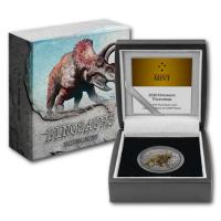 Niue - 2 NZD Dinos: Triceratops 2020 - 1 Oz Silber