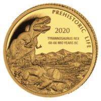 Kongo - 100 Francs Prähistorisches Leben T-Rex - 0,5g Gold PP