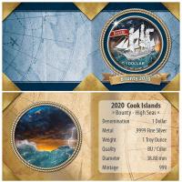 Cook Island - 1 CID Bounty High Seas 2020 - 1 Oz Silber Color