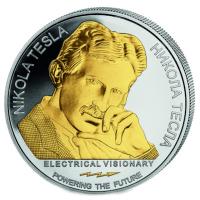 Serbien - 100 Dinara Nikola Tesla X Ray 2020 - 1 Oz Silber Gilded
