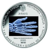 Serbien - 100 Dinara Nikola Tesla X Ray 2020 - 1 Oz Silber Color