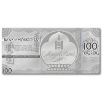 Mongolei - 100 Togrog Lunar Ochse 2021 - Silber-Banknote