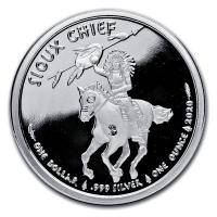 USA - Sioux Indian War Chief 2020 - 1 Oz Silber