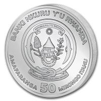 Ruanda 50 RWF Lunar Serie Ochse 2021 1 Oz Silber Rückseite