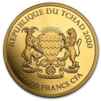 Tschad - 5000 Francs Mandala Hippo 2020 - 1 Oz Gold (RAR)