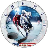 USA - 1 USD Silver Eagle Sport: Ice Hockey - 1 Oz Silber Color