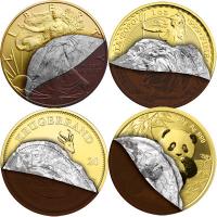 Set - Chocolate Coins: Eagle/Krger/Britannia/Panda 2020 - 4*1 Oz Silber Set