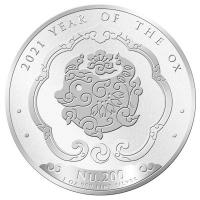 Bhutan - 200 Nu Lunar Jahr der Ochse 2021 - 1 Oz Silber
