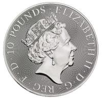 Grobritannien - 10 GBP Queens Beasts White Lion 2021 - 10 Oz Silber