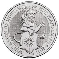 Grobritannien - 100 GBP Queens Beasts White Lion 2021 - 1 Oz Platin
