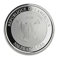 Kamerun 500 Francs Mandrill 2020 1 Oz Silber Rückseite