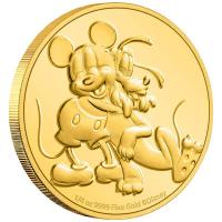 Niue - 25 NZD Disney 90th Mickey und Pluto 2020 - 1/4 Oz Gold