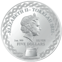 Tokelau - 5 NZD Jahr des Ochsen 2021 - 1 Oz Silber
