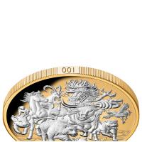Niue - 10 NZD The Great Lunar Race 2021 - 5 Oz Silber PP Gilded