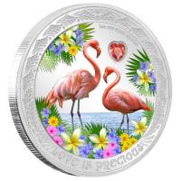Niue - 2 NZD Love is Precious Flamingos 2021 - 1 Oz Silber PP