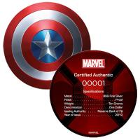 Fiji - 1 FJD Marvel Captain America Schild - Silber PP Color