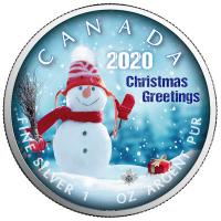 Kanada - 5 CAD Maple Leaf Weihnachtsgre 2020 - 1 Oz Silber Color